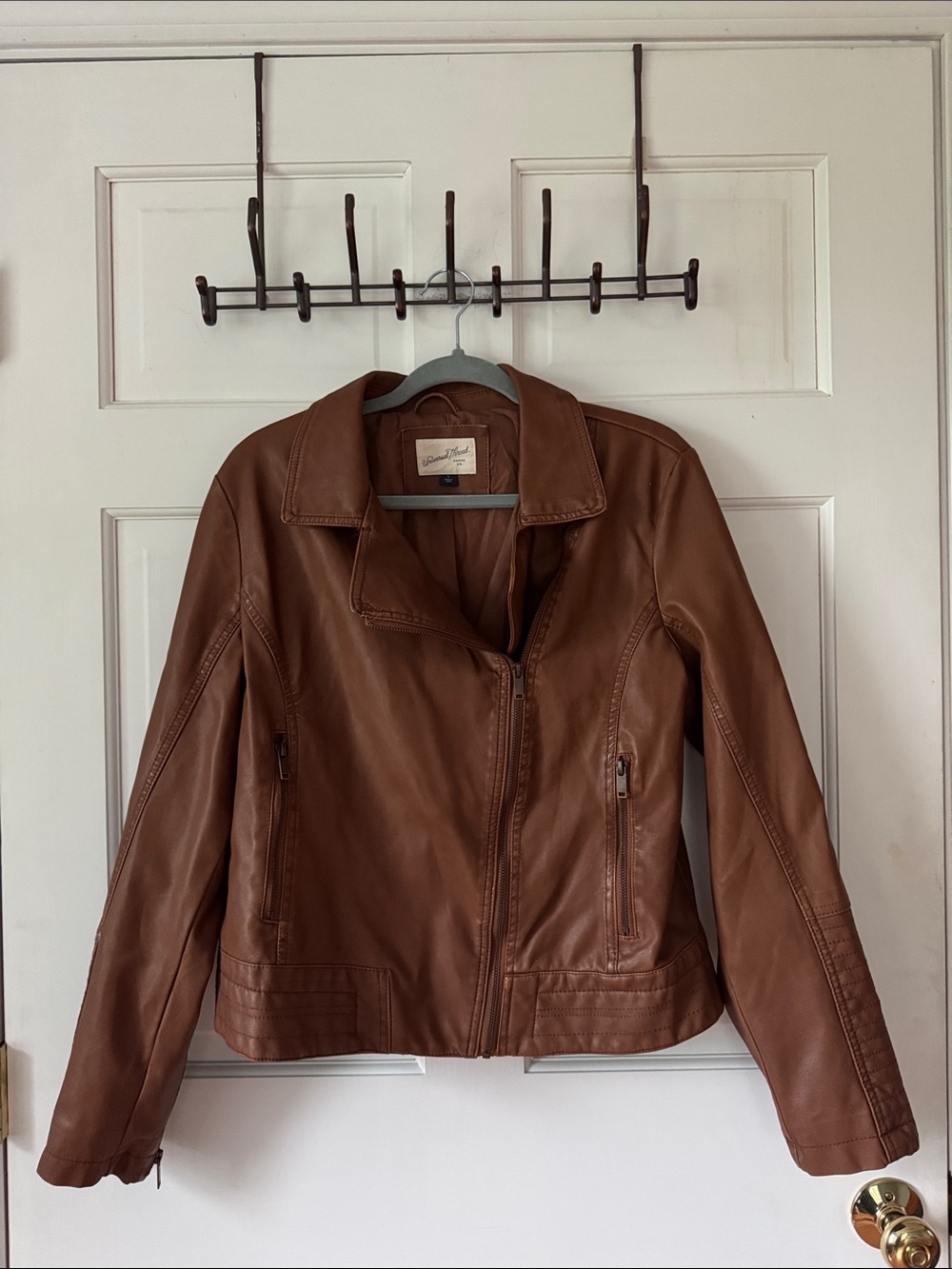 Universal Thread Brown Faux Leather Bomber Jacket